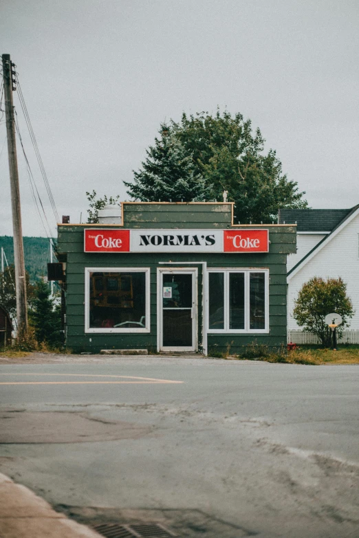 a small store sitting on the side of a road, by Carey Morris, pexels contest winner, karma, 2 5 6 x 2 5 6 pixels, soda, north