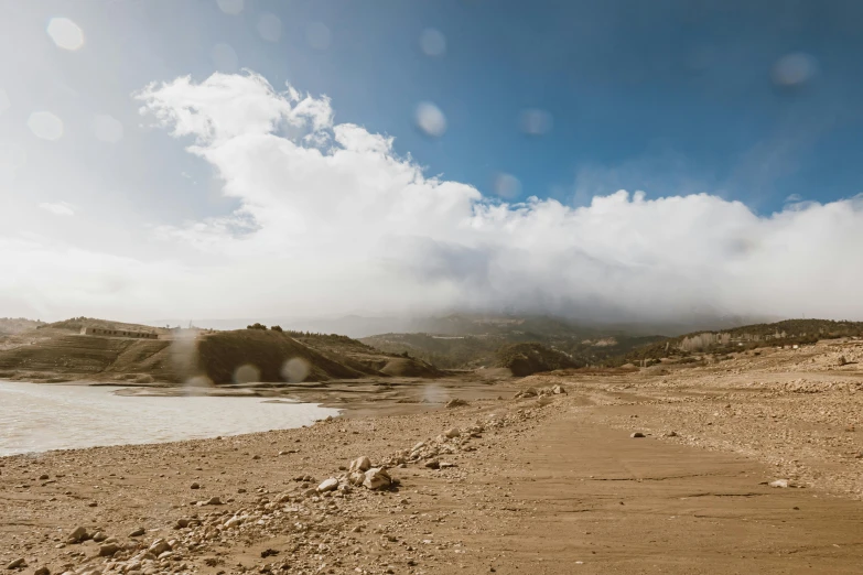 a view from the beach of a sandy area