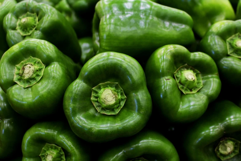 a pile of green peppers sitting on top of each other, pexels, green square, thumbnail, 8 l, chilean