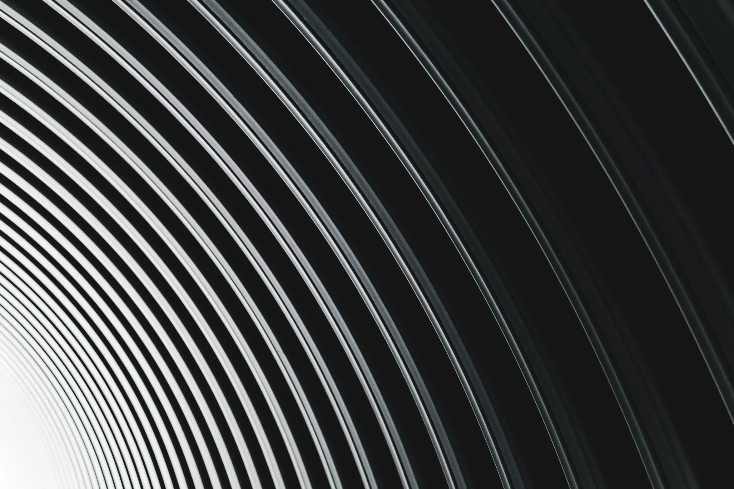 a black and white photo of a spiral design, pexels contest winner, sleek spines, realistic metal reflections, vector spline curve style, fine color lines