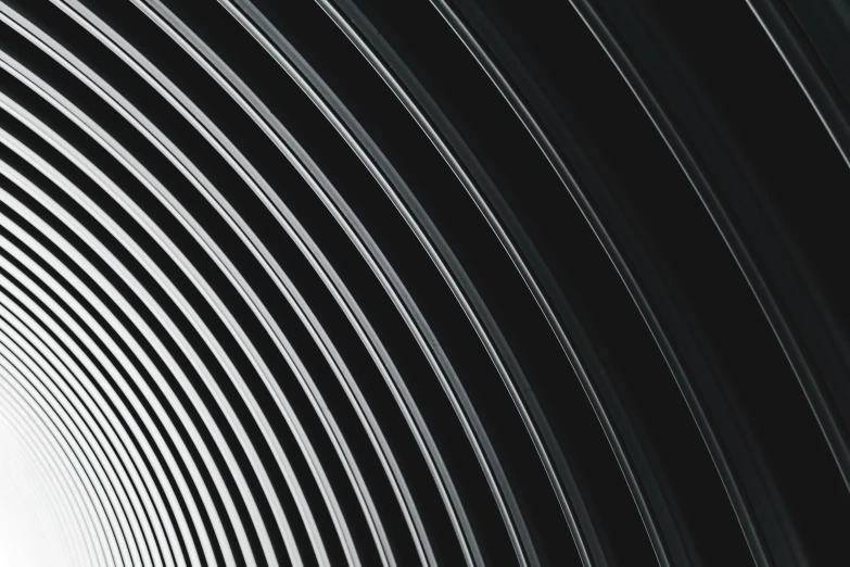 a black and white photo of a spiral design, pexels contest winner, sleek spines, realistic metal reflections, vector spline curve style, fine color lines