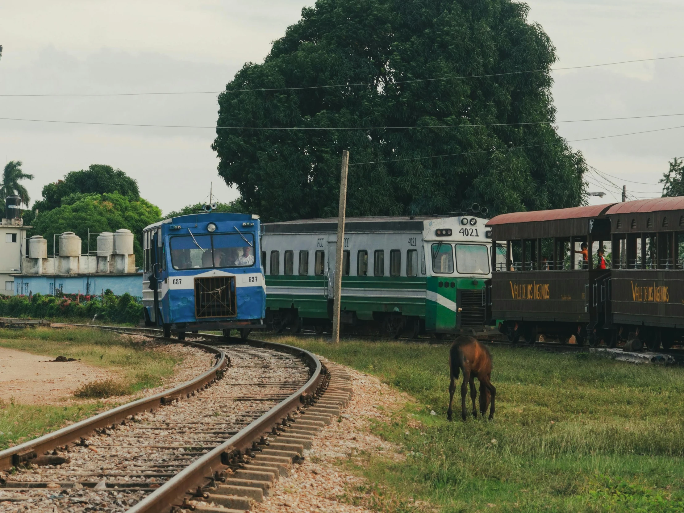 a couple of trains that are on some tracks, unsplash, dau-al-set, with horse driven, cambodia, 90's photo, realistic footage