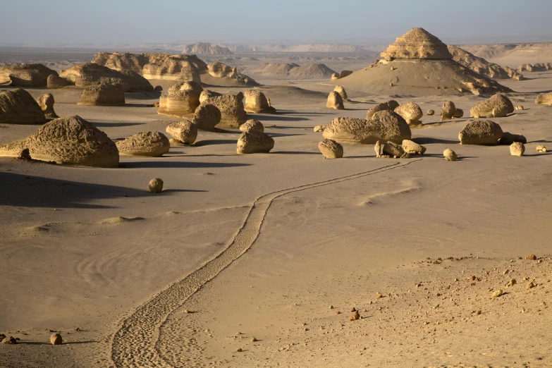 a view of rocks in a barren desert