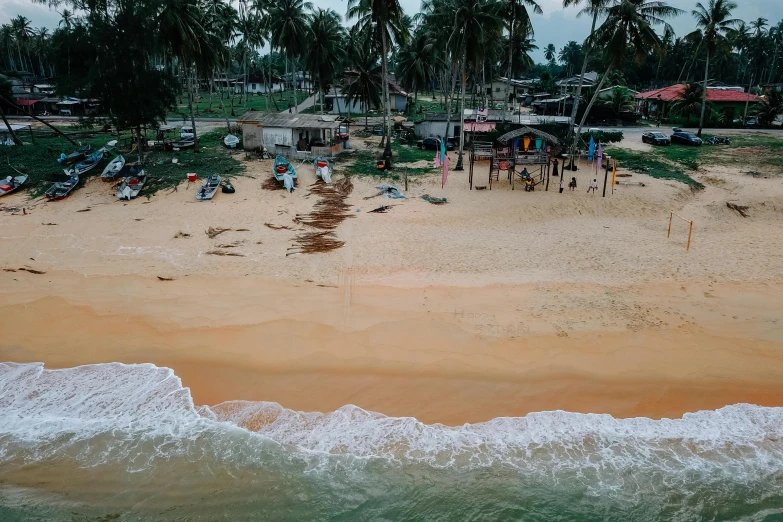 a group of people standing on top of a sandy beach, pexels contest winner, hurufiyya, flooded fishing village, flatlay, tie-dye, thumbnail