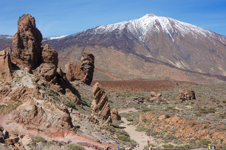 there are many people in the rocky desert