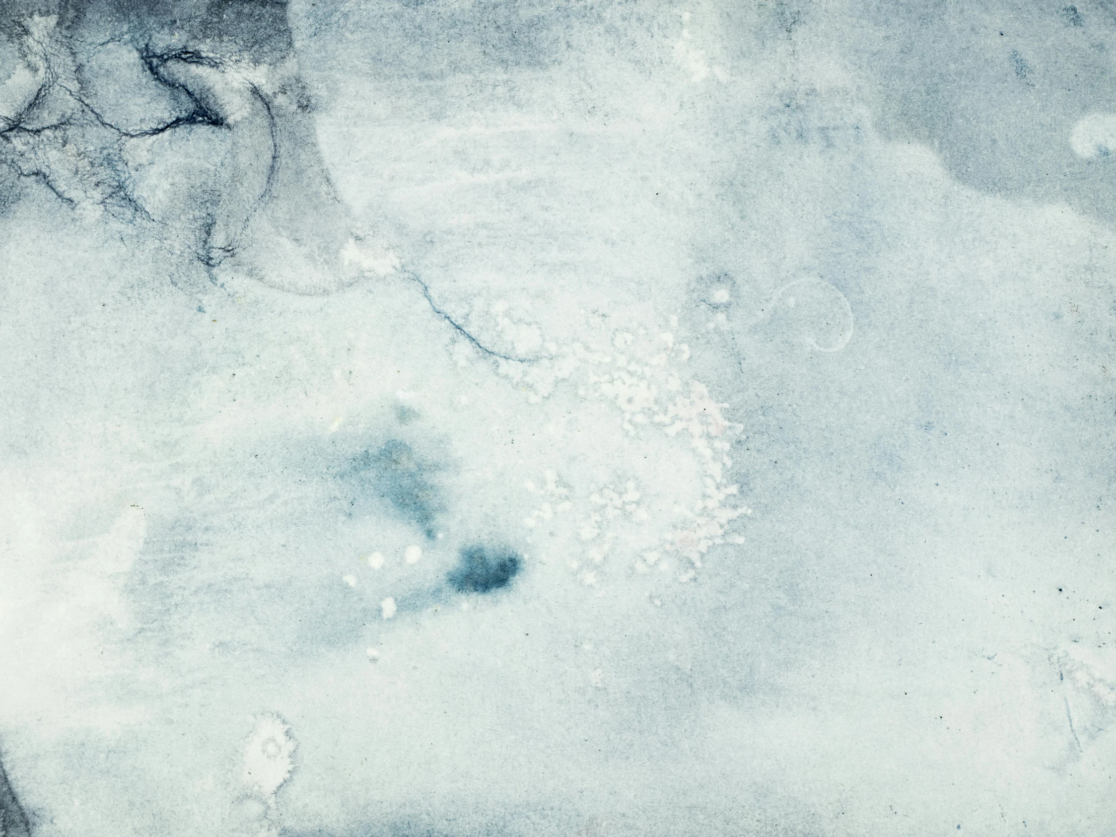 a person riding a snowboard down a snow covered slope, an abstract drawing, inspired by Vija Celmins, unsplash, cyanotype, hazy water, 'untitled 9 ', detail texture