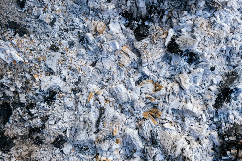 a bird's view of the dirt and rocks from above