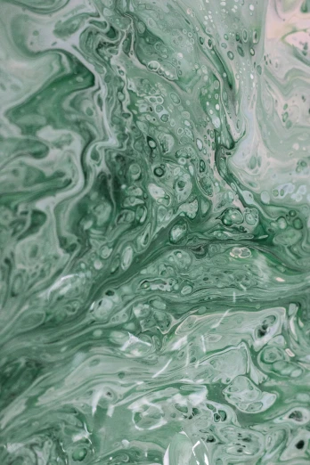a close up of a green and white marbled surface, inspired by Art Green, reddit, abstract art, liquid metal, bubbly, abstract claymation, 144x144 canvas