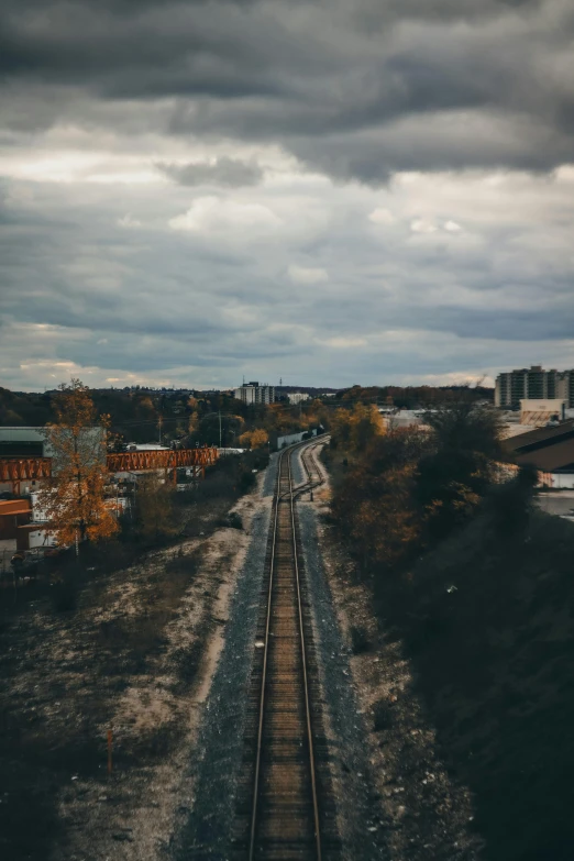 a view of a railroad track from above