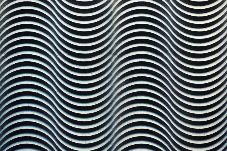 a black and white photo of a wave pattern, unsplash, op art, crisp lines and color, aluminum, textured plastic, square lines