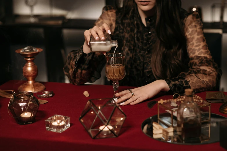 a woman is setting a small desert for her friend