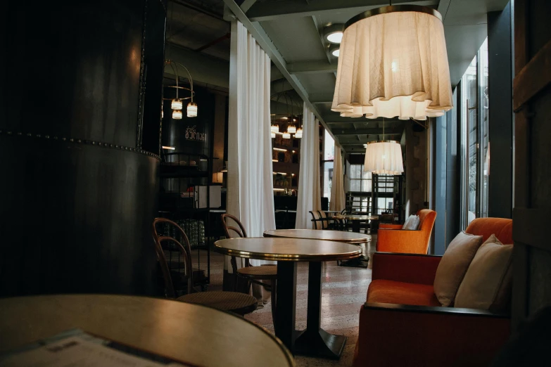 this is an apartment building lobby with the dining room