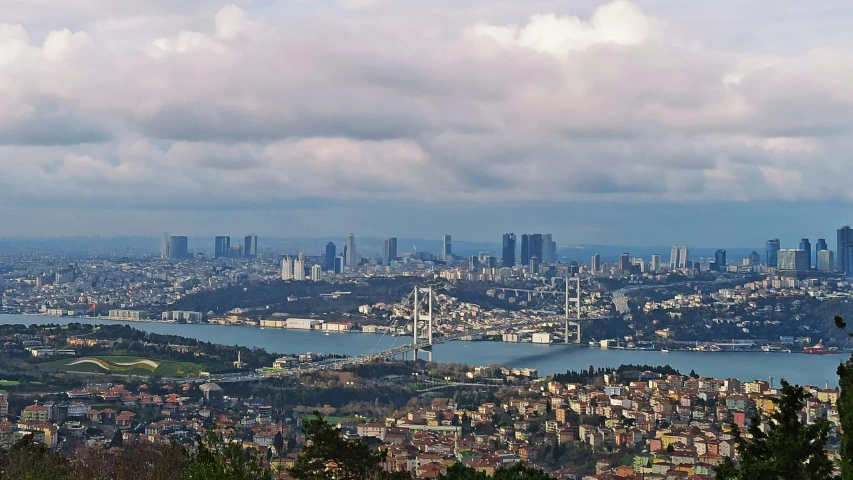 a view of a city from the top of a hill, by Niyazi Selimoglu, pexels contest winner, hurufiyya, slide show, foster and partners, istanbul, 2 0 2 2 photo