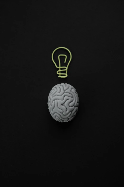 a light bulb sitting on top of a brain, an album cover, by Adam Marczyński, unsplash contest winner, on black paper, 15081959 21121991 01012000 4k, getty images, thinker