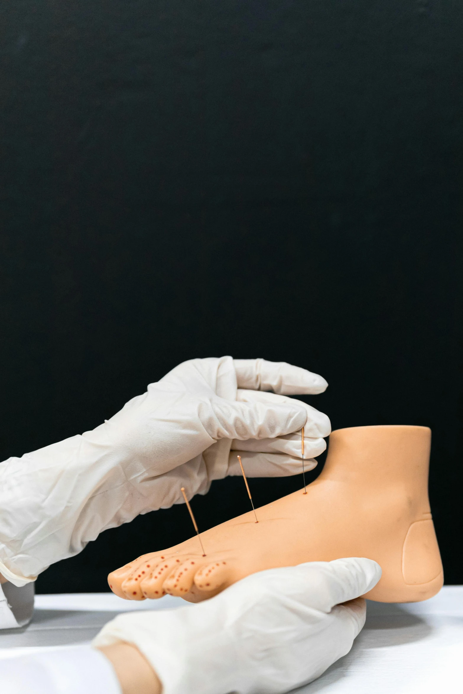 a person in white gloves holding a pair of white gloves, inspired by Sarah Lucas, unsplash, plasticien, gum rubber outsole, pinned joints, using leather armour with bones, inspect in inventory image