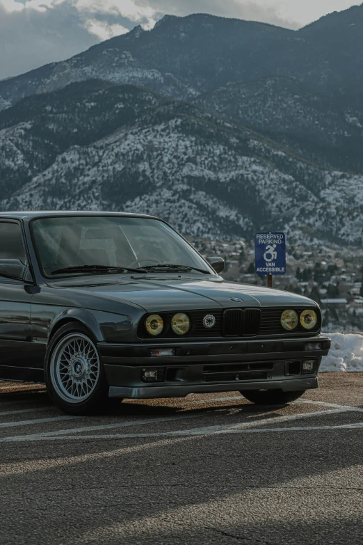 a bmw in the street on a sunny day