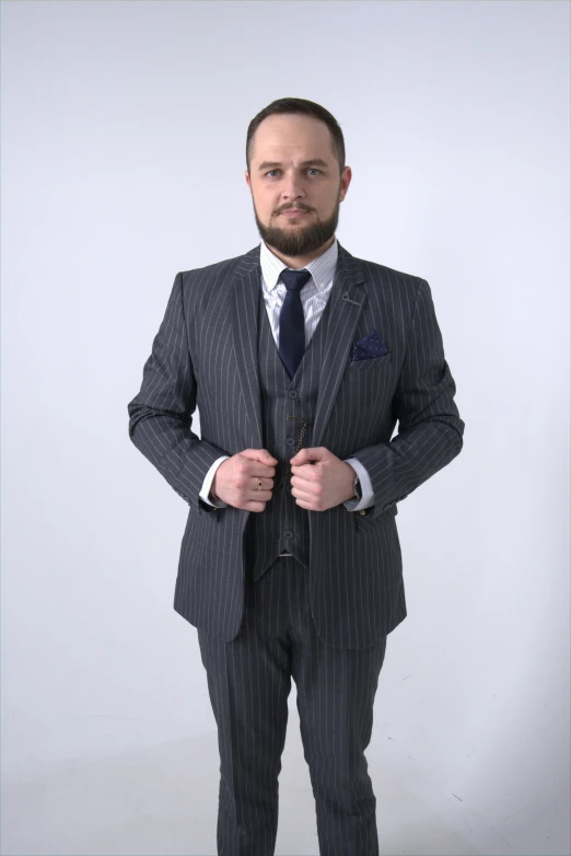 a man in a suit standing with his hands in his pockets, an album cover, featured on reddit, twitch streamer / gamer ludwig, three piece suit, on clear background, daniil kudriavtsev