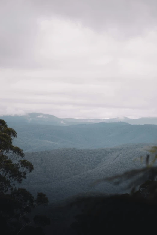 a view of the mountains from the top of a hill, a picture, trending on unsplash, australian tonalism, overcast!!! cinematic focus, analogue photo low quality, icy mountains, loosely cropped