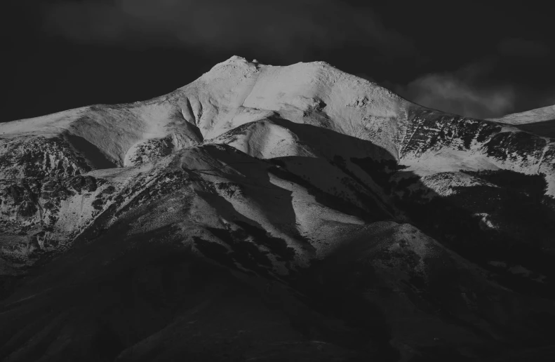 a black and white po of the mountains