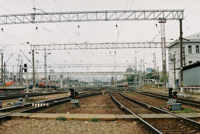 there is no image here to provide a caption for, an album cover, by Tobias Stimmer, unsplash, railways, rostov, f 1.4 kodak portra, pylons