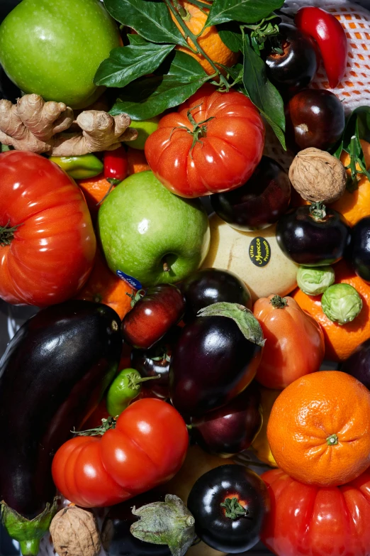 a pile of assorted fruits and vegetables, a still life, by Doug Ohlson, unsplash, high angle close up shot, chile, 4l, tall