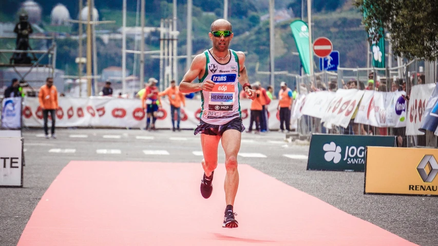 a man running a race in a marathon