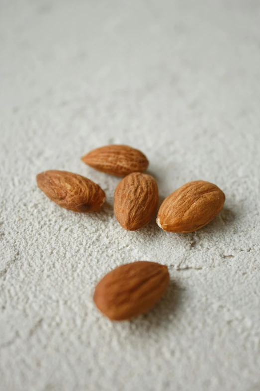 a close up of almonds on a table, by Yasushi Sugiyama, soft, mini model, beige, reluvy5213