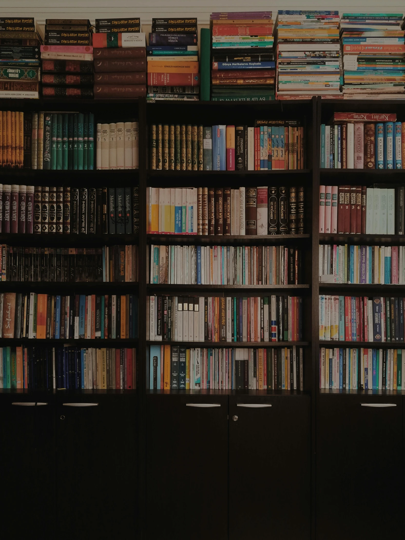 a large bookshelf filled with lots of books, an album cover, trending on unsplash, leaked image, background image, private school, [ cinematic