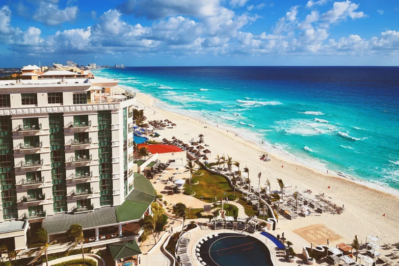 a scenic view of the beach and ocean