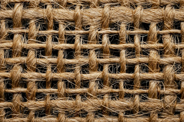 a close up of a woven piece of jute, an album cover, by Hans Werner Schmidt, unsplash, visual art, grid and web, cords, extremely high quality, medium close - up ( mcu )