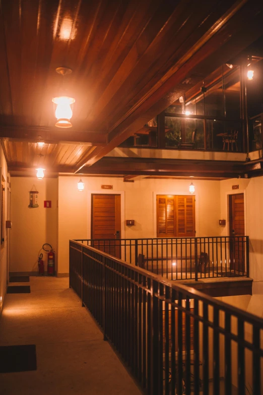 an old building with a large balcony and staircase