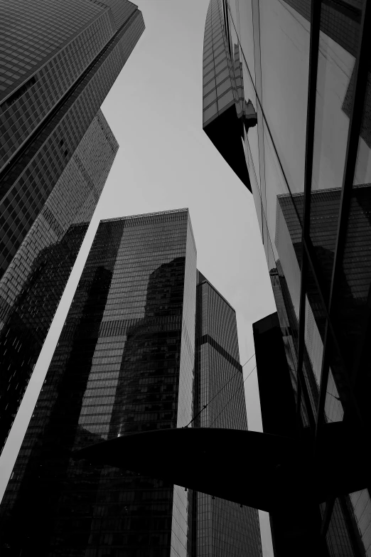 a black and white photo of skyscrapers in a city, a black and white photo, unsplash, postminimalism, full of glass. cgsociety, square lines, minneapolis, low detailed