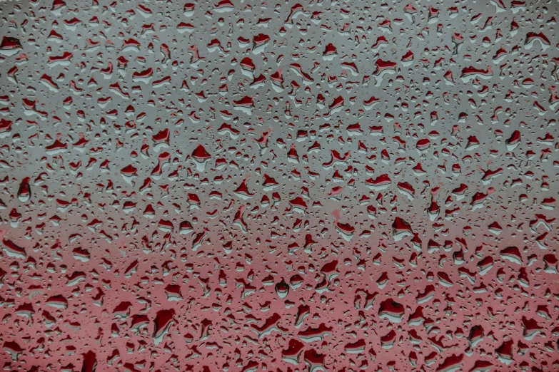 a close up of water droplets on a window, inspired by Mark Tobey, gradient red to black, material pack, polished concrete, grey