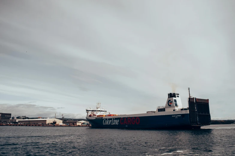 a large boat floating on top of a body of water, shipping docks, nina tryggvadottir, high light on the left, thumbnail