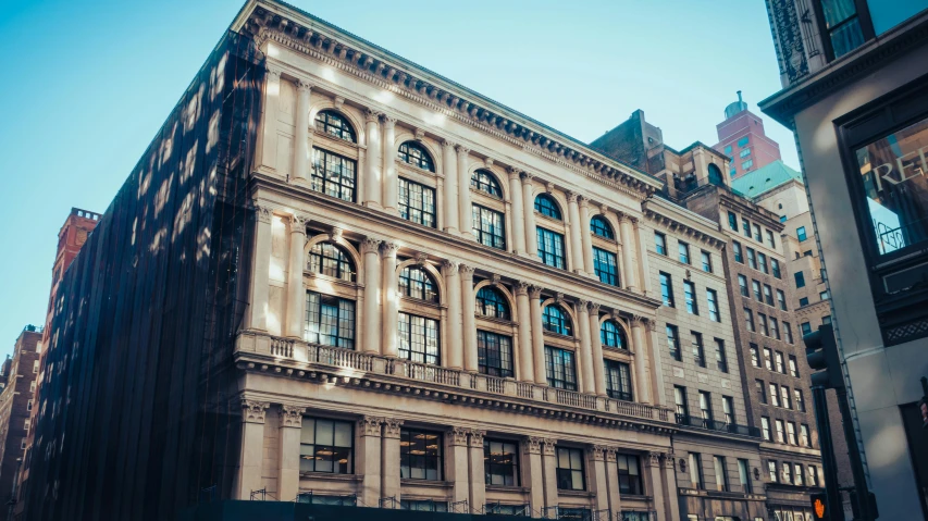 the facade of an elegant building in new york city