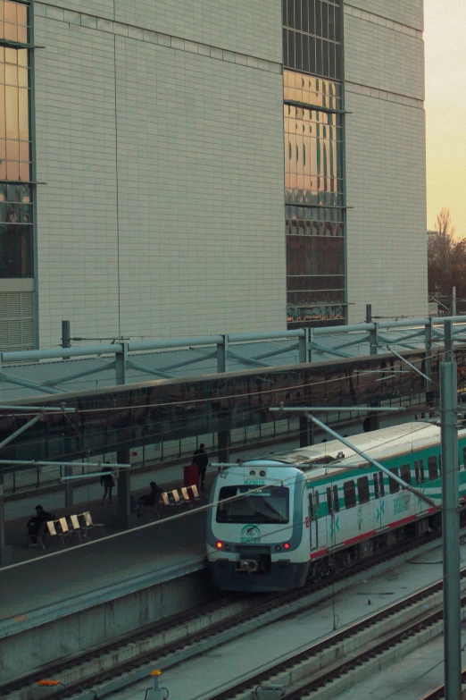 there is a train coming to a stop