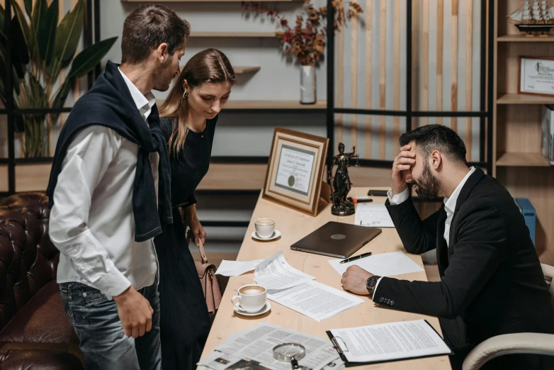 a couple of people that are sitting at a table, lawyer suit, selling insurance, creating an ominous presence, фото девушка курит