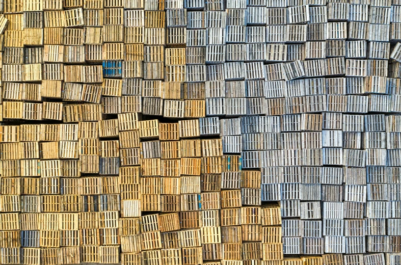 a pile of wood stacked on top of each other, an album cover, inspired by Andreas Gursky, conceptual art, shipping containers, gold and indigo, ffffound, birdseye view