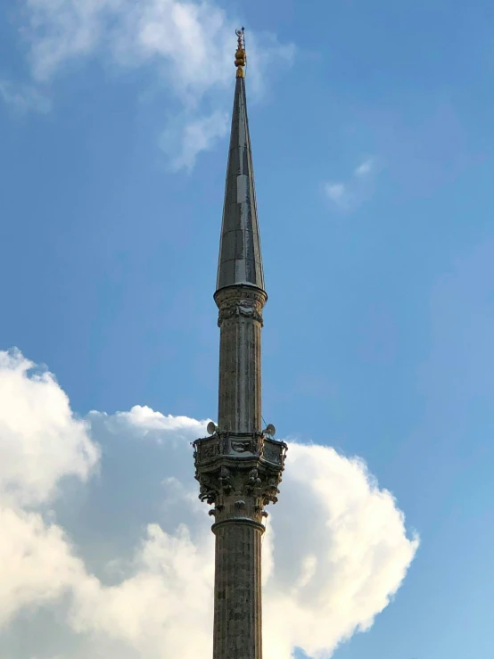 a tall tower with a clock on top of it, fallout style istanbul, 2019 trending photo, lead - covered spire, calatrava