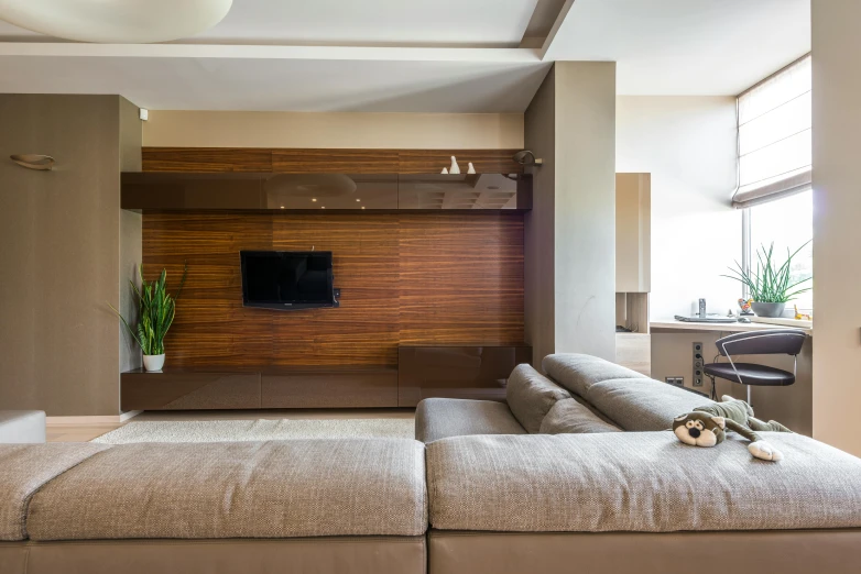 a large entertainment area in a spacious living room