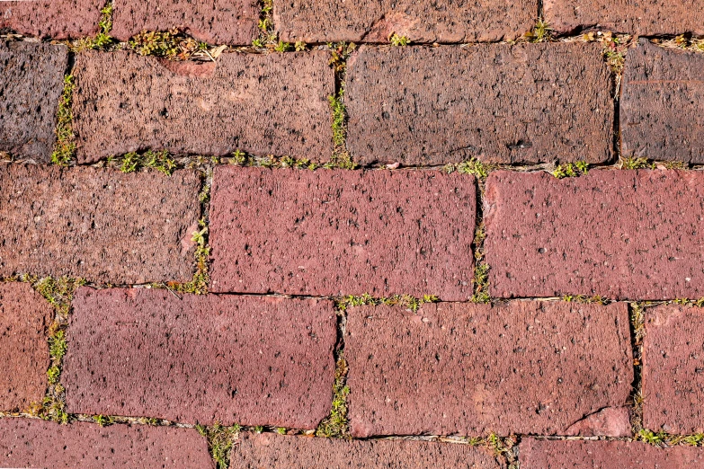 a close up view of brick cobblestones