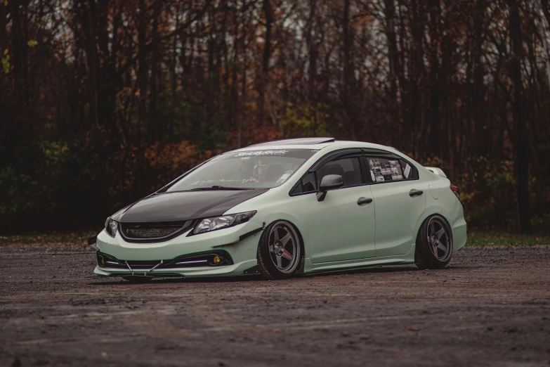 a honda civic civic type of cars with stance