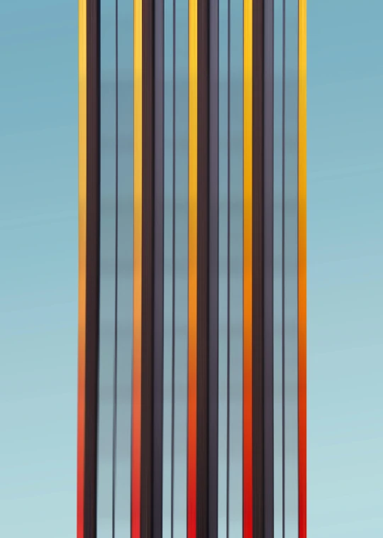 a group of pencils sitting next to each other, inspired by Barnett Newman, conceptual art, orange and blue sky, barcode, clemens ascher, multi colored