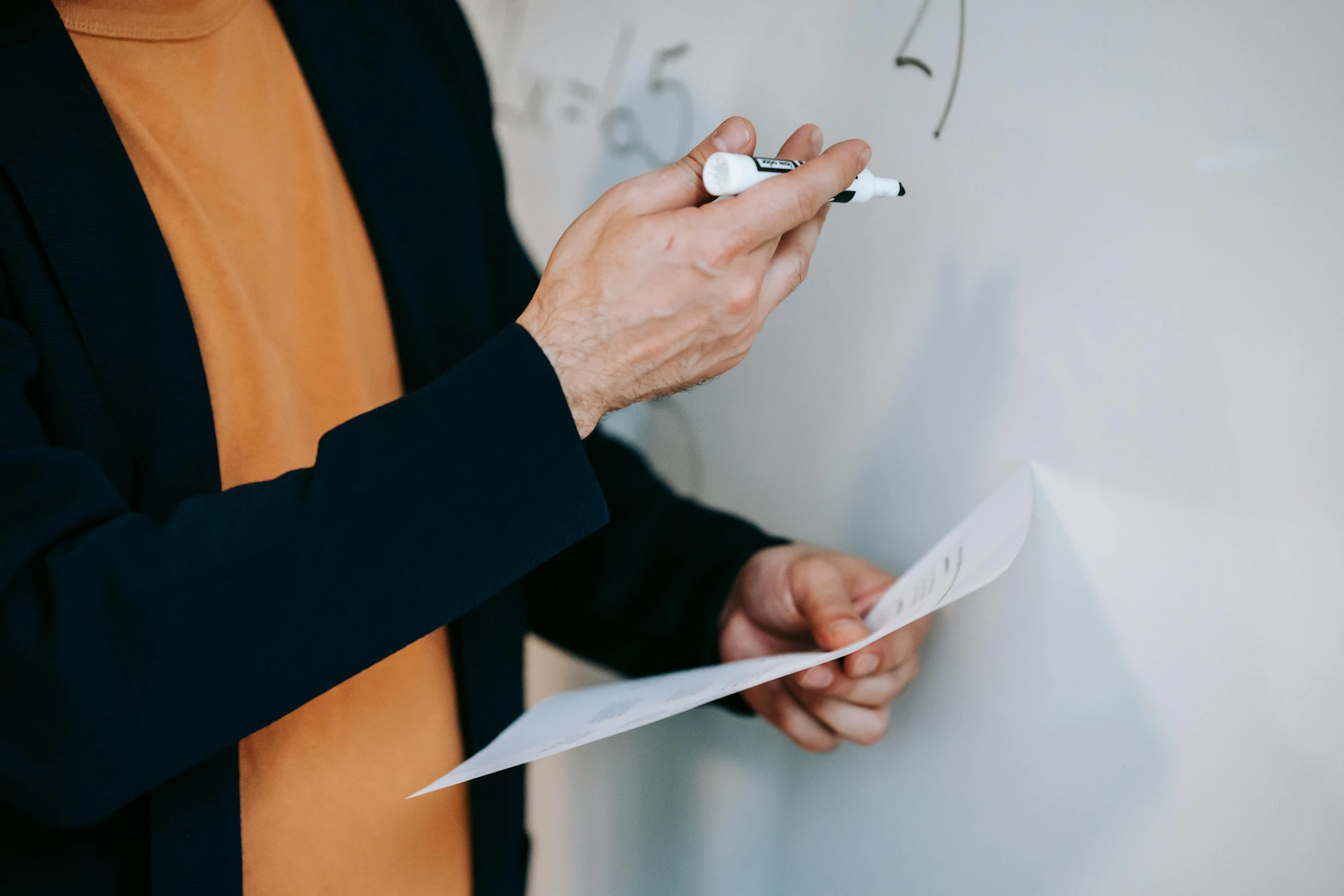 a close up of a person writing on a whiteboard, by Gavin Hamilton, pexels contest winner, giving a speech, minimalistic composition, serious business, profile image