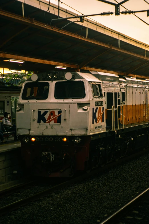 a large long train on a steel track, inspired by Kaii Higashiyama, manila, kali, exterior shot, from 1986