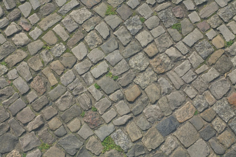 the top view of the cobblestones street