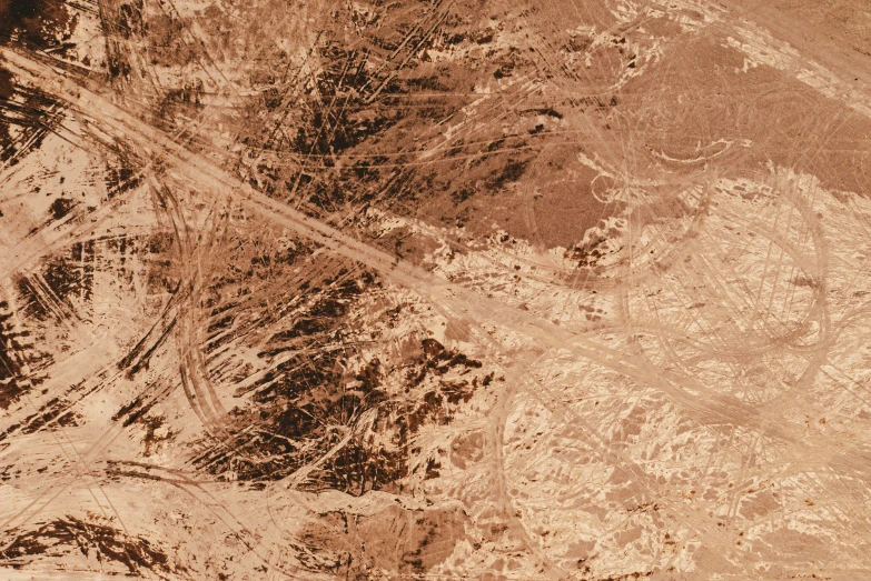 an earth map in sepia tones of a rocky landscape