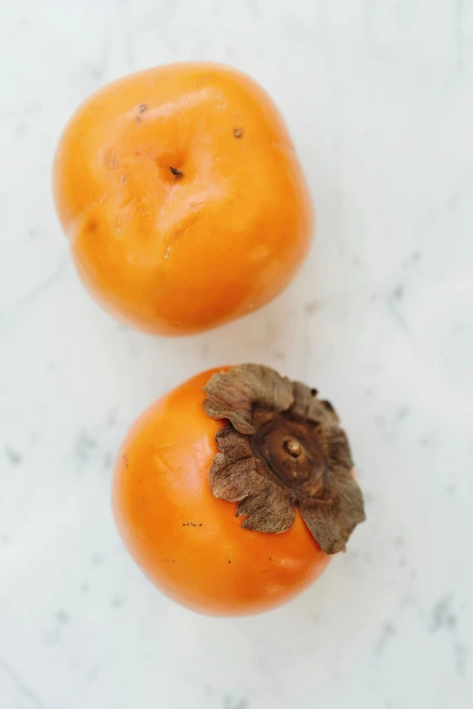 a couple of oranges sitting on top of a table, obsidian pomegranade, seen from straight above, anemone, vibrantly lush