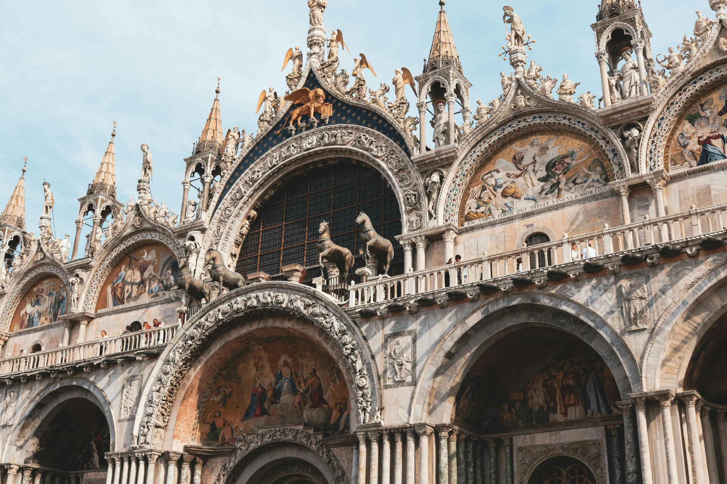 a group of people that are standing in front of a building, inspired by Quirizio di Giovanni da Murano, pexels contest winner, baroque, alabaster gothic cathedral, inlaid with gold rococo, olive green and venetian red, arches