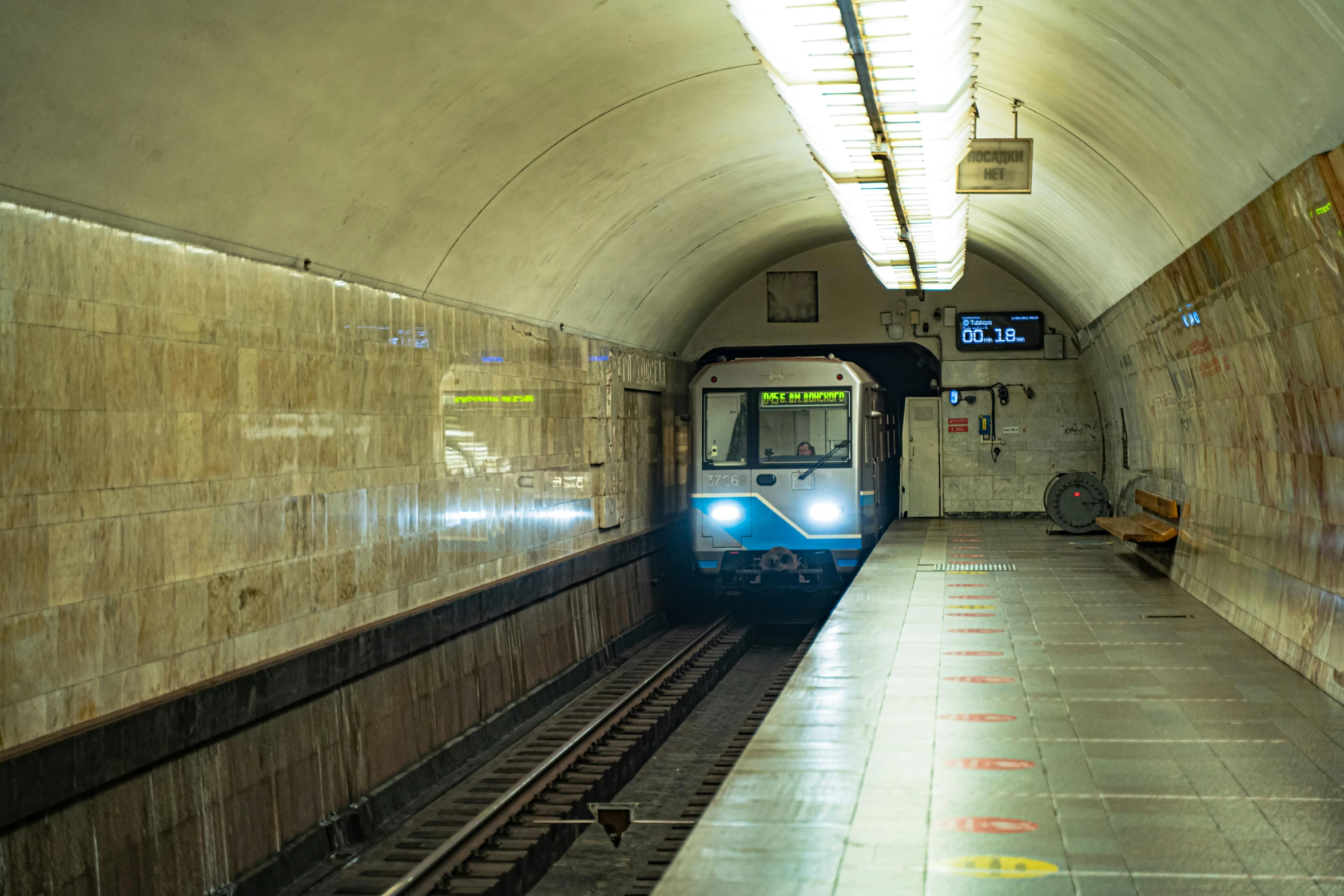 the view from a train as it passes into the station